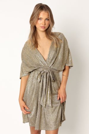 Vivid Mini Dress – Gold