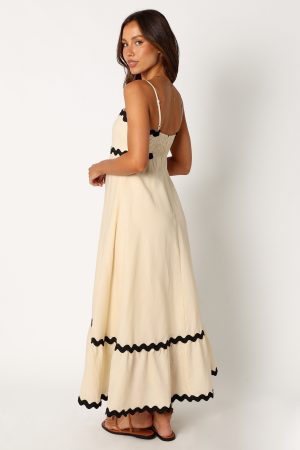 Yana Maxi Dress – Cream Black