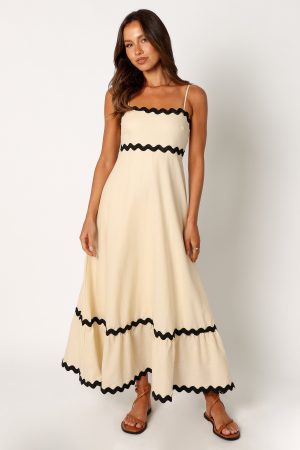 Yana Maxi Dress – Cream Black