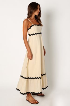 Yana Maxi Dress – Cream Black