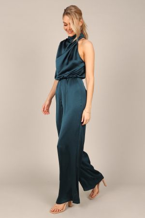 Savannah One Shoulder Jumpsuit – Teal