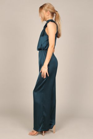 Savannah One Shoulder Jumpsuit – Teal