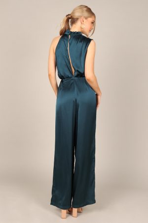 Savannah One Shoulder Jumpsuit – Teal