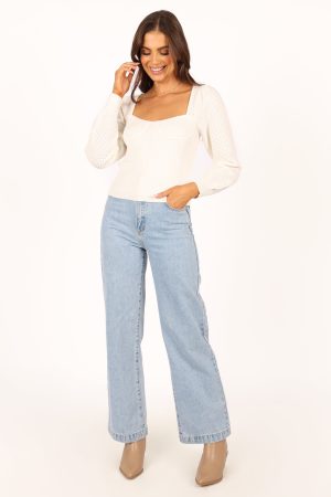 Madalyn Knit Sweater – White