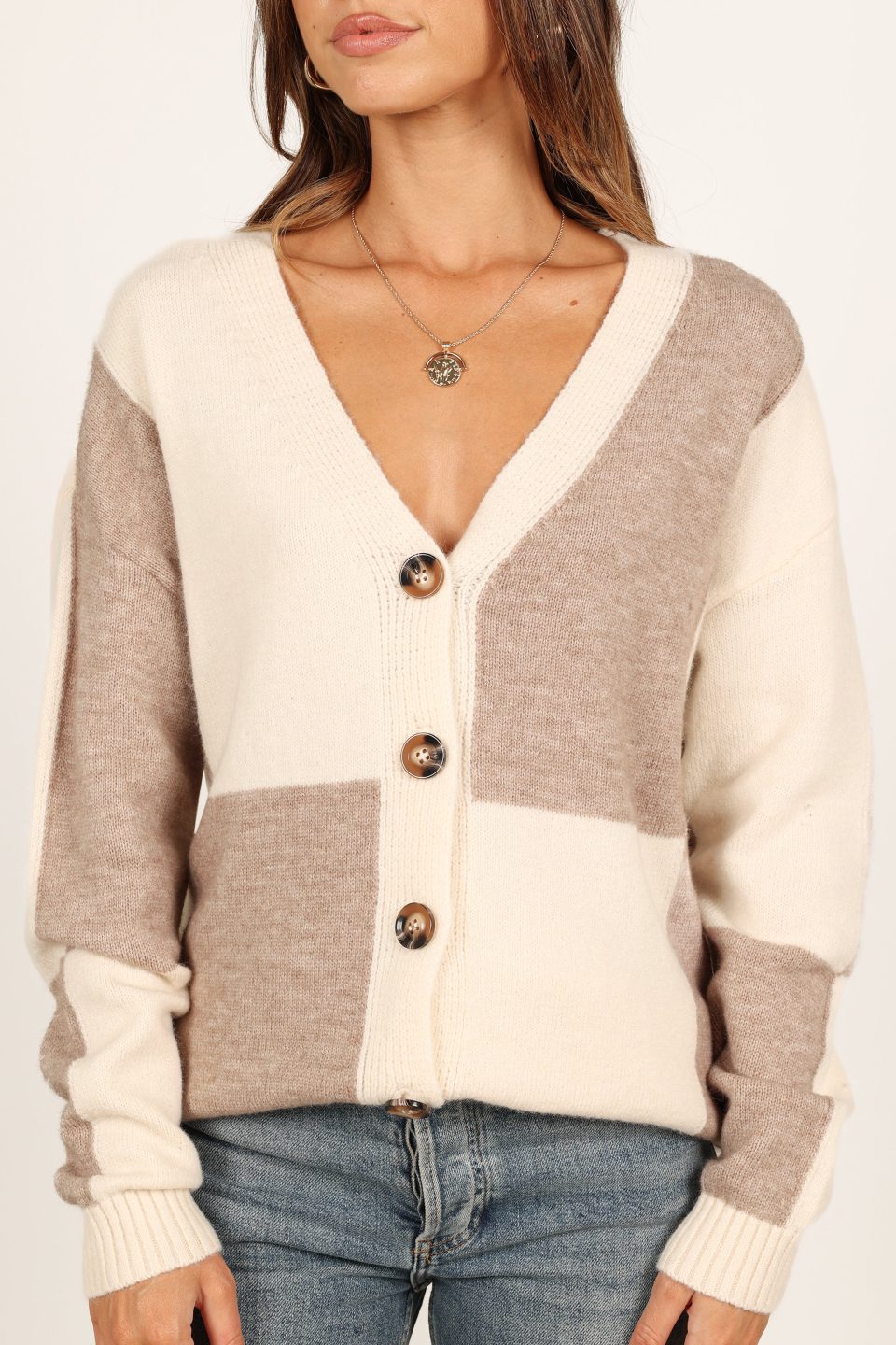 Millie Large Check Cardigan - Multi