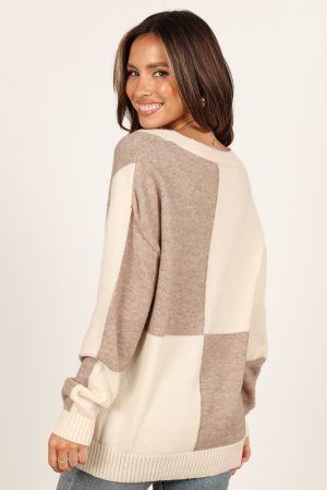 Millie Large Check Cardigan – Multi