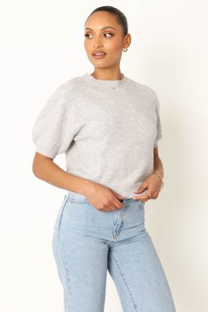 Noah Knit Sweater – Light Heather Grey