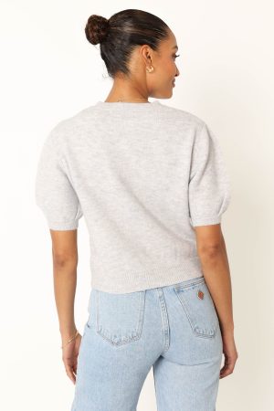 Noah Knit Sweater – Light Heather Grey