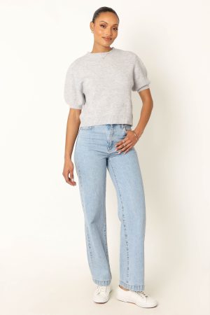 Noah Knit Sweater – Light Heather Grey