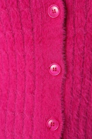 Ryann Button Front Cardigan – Magenta