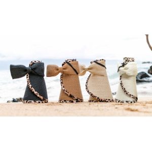 Leopard Foldable Bow Visor – Straw