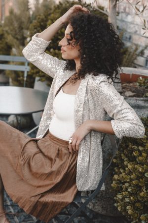 Camille Sequin Blazer – Silver