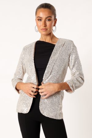 Camille Sequin Blazer – Silver