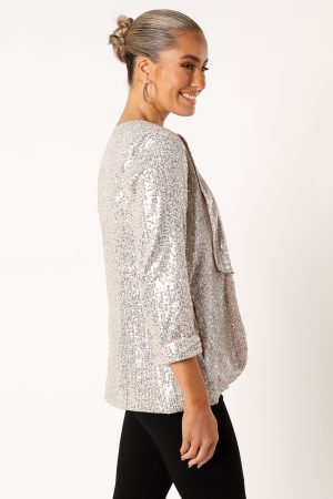 Camille Sequin Blazer – Silver