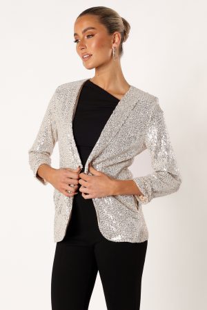 Camille Sequin Blazer – Silver