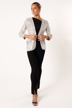 Camille Sequin Blazer – Silver