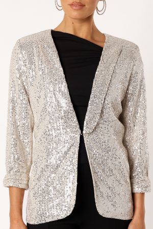 Camille Sequin Blazer – Silver