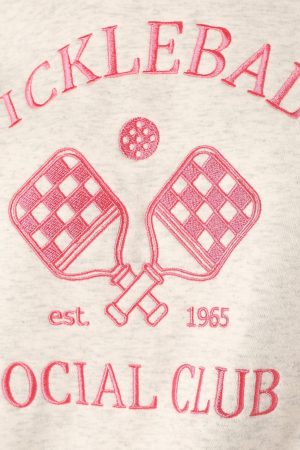 Colette Pickleball Sweatshirt – Heather Grey