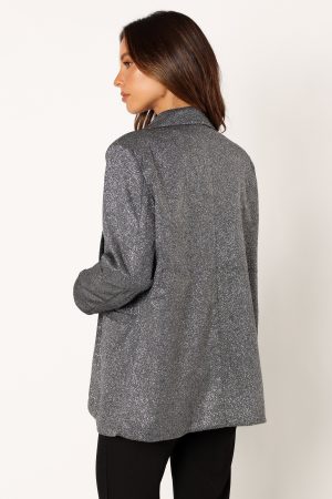 Kaliyah Shimmer Blazer – Black