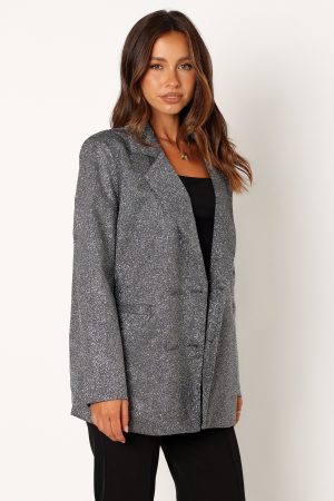 Kaliyah Shimmer Blazer – Black