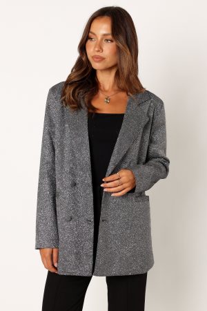 Kaliyah Shimmer Blazer – Black