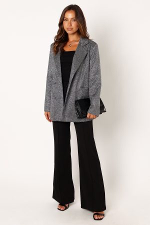Kaliyah Shimmer Blazer – Black