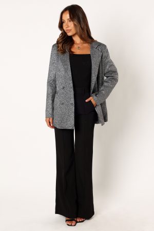 Kaliyah Shimmer Blazer – Black