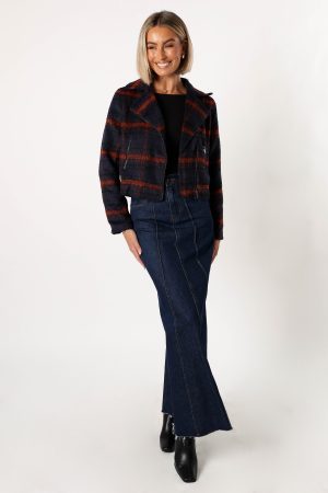 Logan Plaid Jacket – Navy/Teal