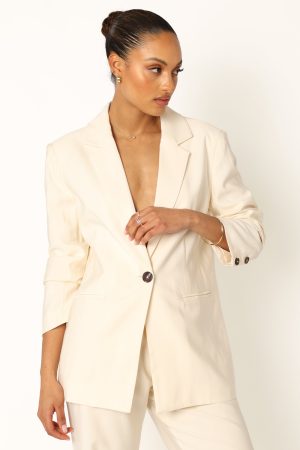 Noelle Oversized Blazer – Cream