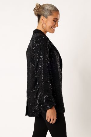 Sawyer Sequin Blazer – Black