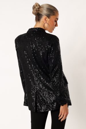 Sawyer Sequin Blazer – Black