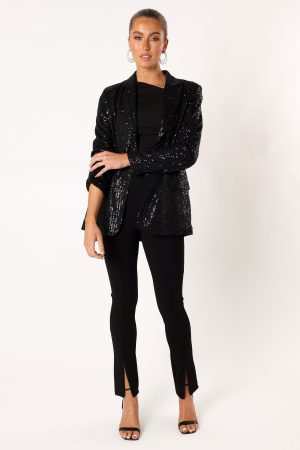 Sawyer Sequin Blazer – Black
