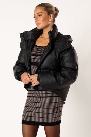 Tania Puffer Jacket – Black