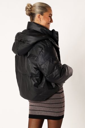 Tania Puffer Jacket – Black