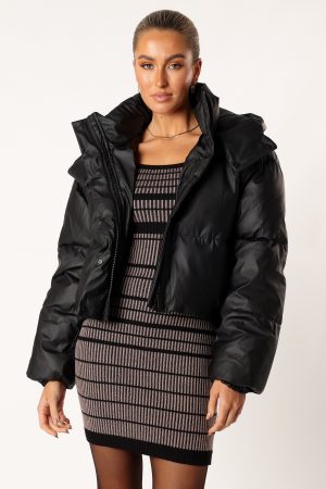 Tania Puffer Jacket – Black