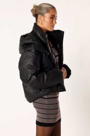 Tania Puffer Jacket – Black