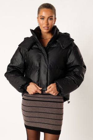 Tania Puffer Jacket – Black