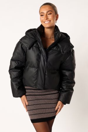 Tania Puffer Jacket – Black