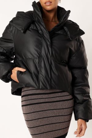 Tania Puffer Jacket – Black