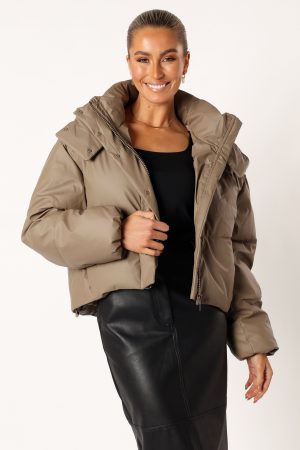 Tania Puffer Jacket – Mocha