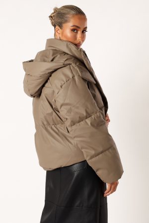 Tania Puffer Jacket – Mocha