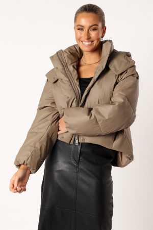 Tania Puffer Jacket – Mocha