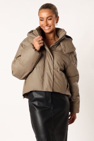 Tania Puffer Jacket – Mocha