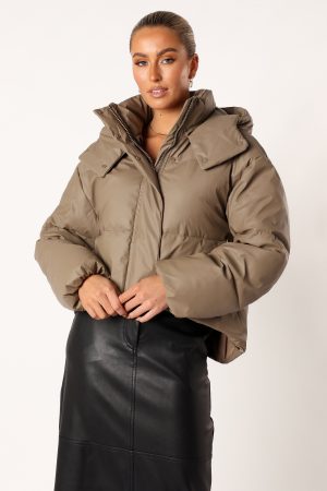 Tania Puffer Jacket – Mocha