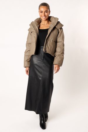 Tania Puffer Jacket – Mocha