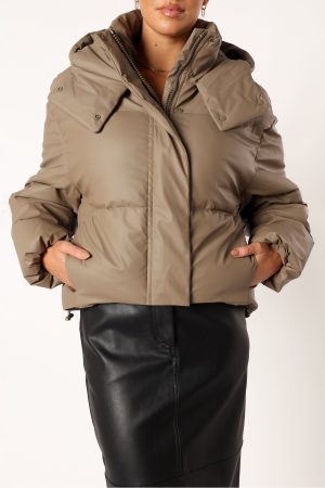 Tania Puffer Jacket – Mocha