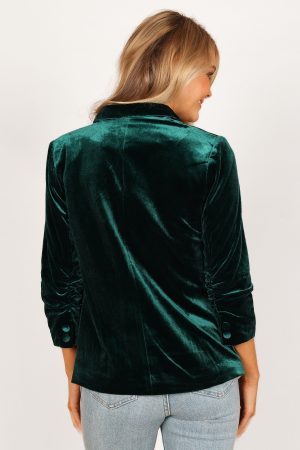 Vera Velvet Blazer – Green