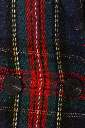 Vivienne Plaid Blazer – Red/Navy Multi