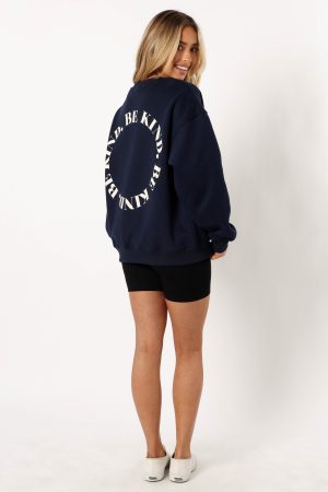 Wrenley Be Kind Sweatshirt – Navy