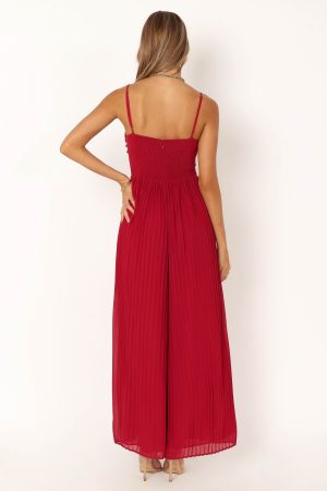 Alice Wide Leg Jumpsuit – Red
